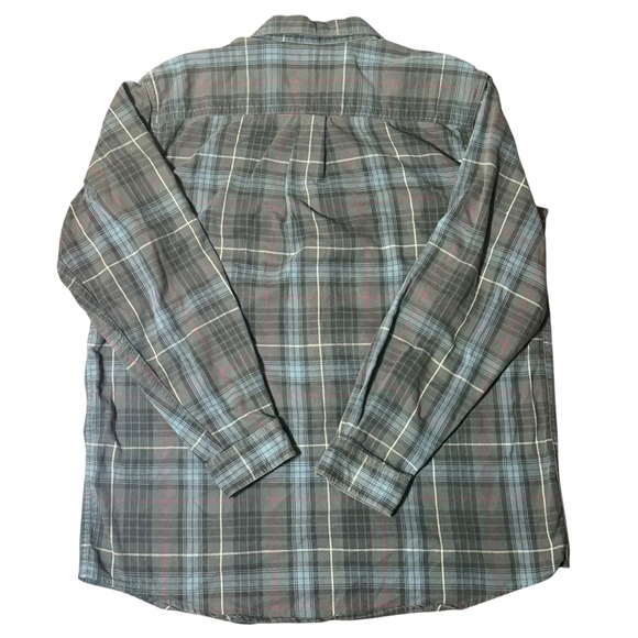 LL Bean Mens Large Tall Flannel Shirt Plaid Button Up Long Sleeve Cotton Blend - Picture 4 of 6